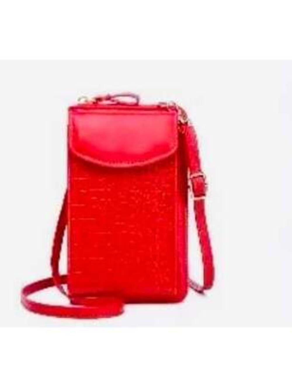 New - Retro Style - Faux Leather Crossbody Wallet /Phone Bag - Red